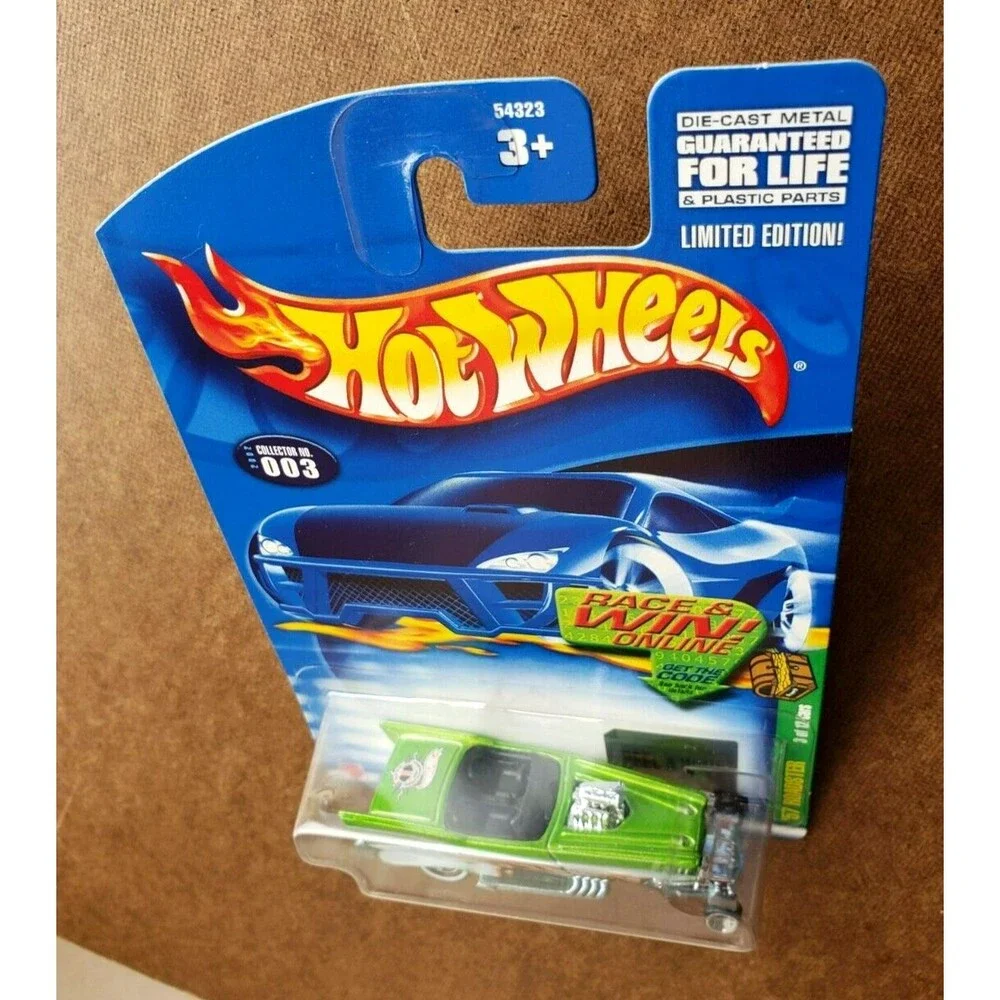 Hot Wheels '57 ROADSTER 2002 TREASURE HUNT #03/12 1:64 #54323 WL RR & Micro 5-SP